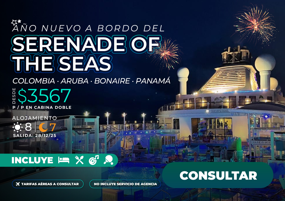 crucero serenade of the seas todo incluido caribe aruba panama colombia bonaire año nuevo vacaciones celebracion