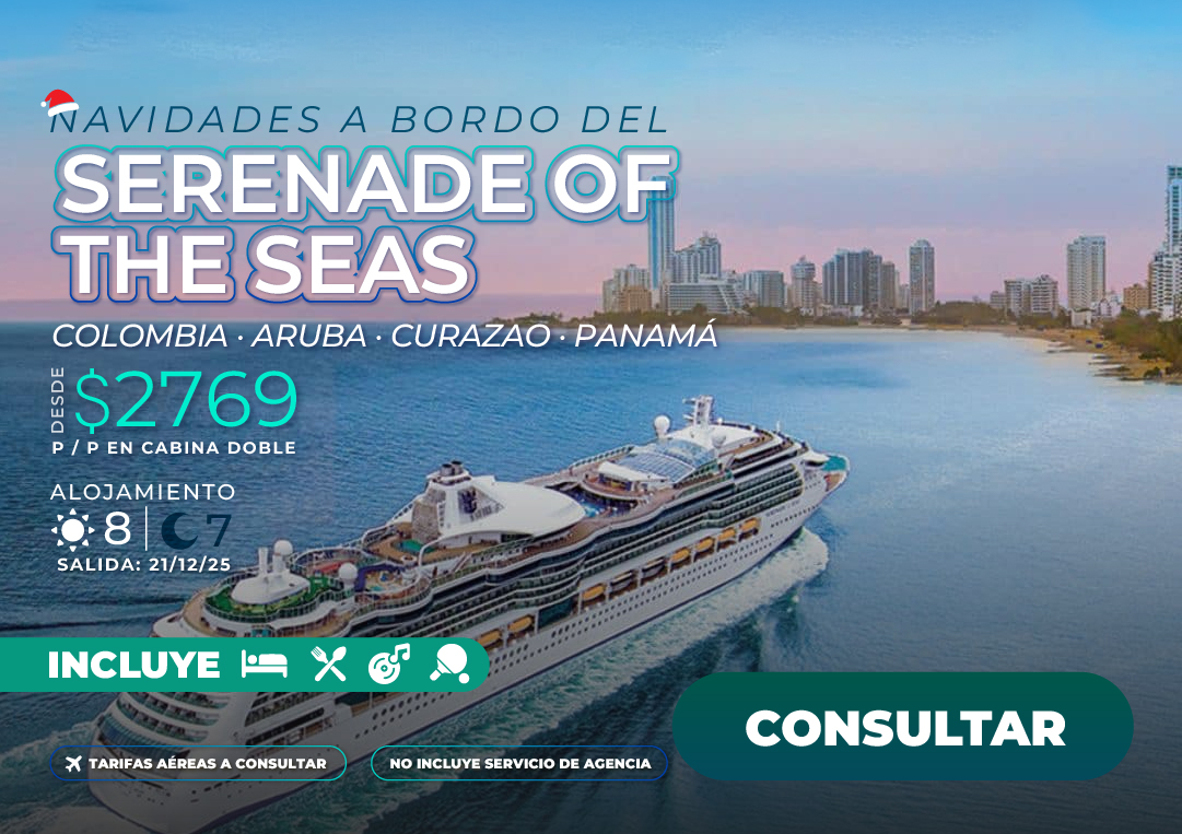 celebracion navidad crucero serenade of the seas todo incluido royal caribbean caribe curazao panama aruba colombia