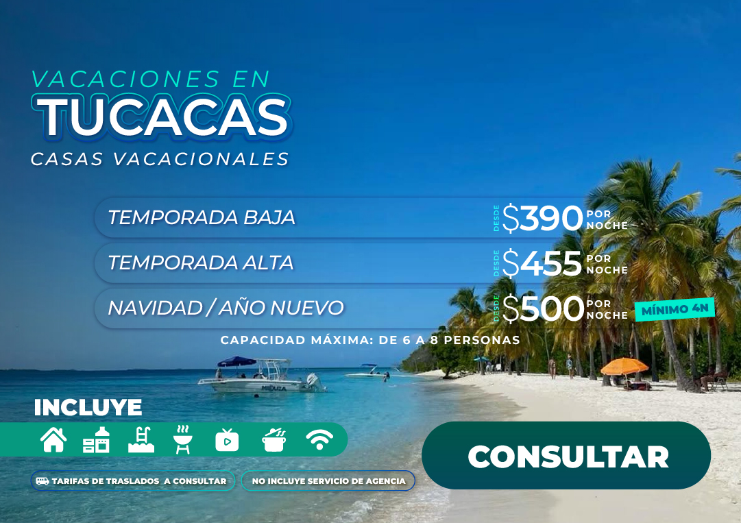 tucacas morrocoy temporada baja navidad fin de año casas vacacionales alojamiento vacaciones familia amigos playa descanso turismo
